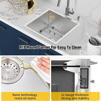 Small Kitchen Sink, 18x18 In Bar Sink Stainless Steel Undermount Small Kitchen - Image 4