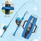 Kids Fishing Pole Set, Telescopic Fishing Rod Reel Combo Kids Starter Kit - Image 2