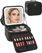 Relavel Makeup Bag with LED Mirror, Travel Makeup Case with Rechargeable by Relavel
