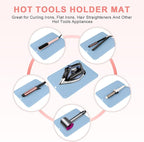 Oversize Silicone Heat Resistant Mat for Curling Irons, Flat Irons, Hair Straighteners and Hot Hair Styling Tools, Portable Hot Tools Cover Pad for Travel Vanity Salon(14.2" x 11.0")