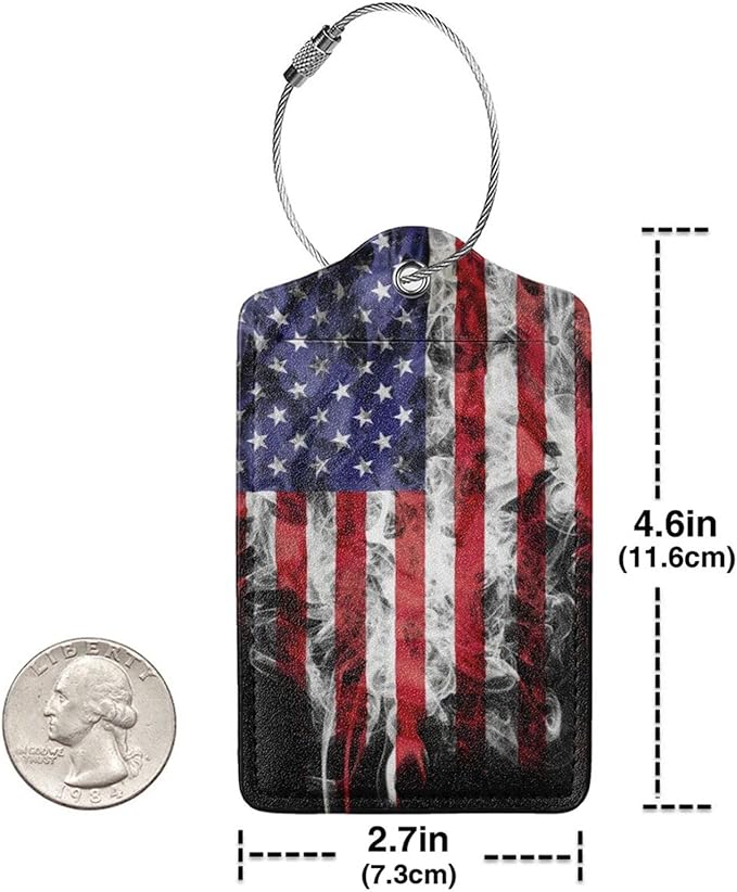 2 Pack American Flag Luggage Tags - Image 4