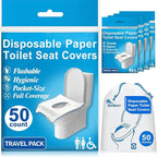 Disposable Toilet Seat Covers Flushable XL 50 Pack – Adults & Kids Potty by SoNeat
