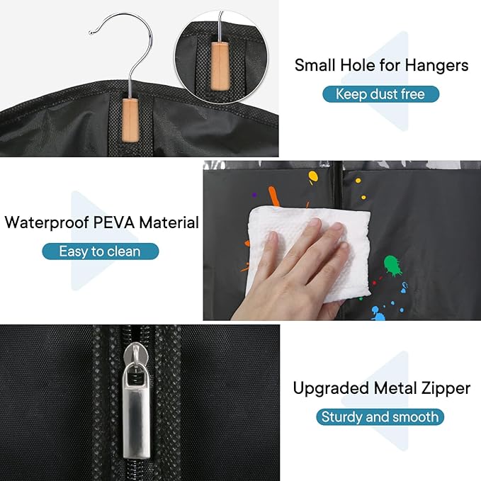 43" Suit Bags for Closet Storage and Travel, Garment Bags for Hanging Clothes - Image 5