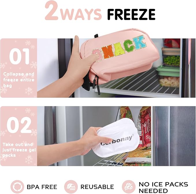Freezable Lunch Bag for Work School Travel, Leak-Proof Small Lunch Bag - Image 2