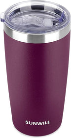 SUNWILL Travel Coffee Tumbler 20 oz, Insulated Mug by SUNWILL