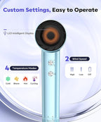 Cosy Companions High Speed Ionic Hair Dryer, 130000 RPM Fast Drying Blow Dryer with 300 Million Negative Ions, Lightweight with Heat Protection for Women & Men, Professional Salon Dryer, Blue