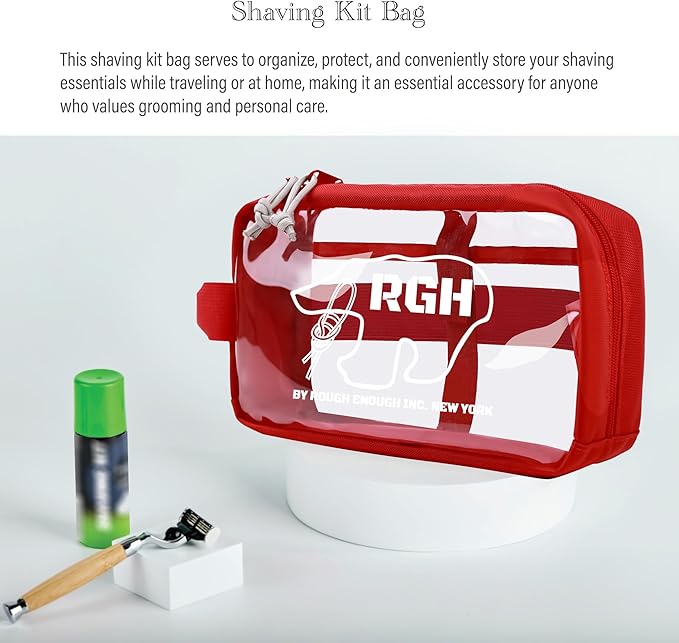 Rough Enough Clear Toiletry Bag Travel Cosmetic Makeup Toothbrush Case Pouch - Image 4