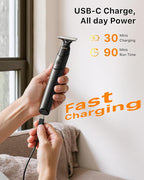 Beard & Nose Hair Trimmer Kit, 12 in 1 Rotating Comb, Travel Body Hair Electric - Image 4