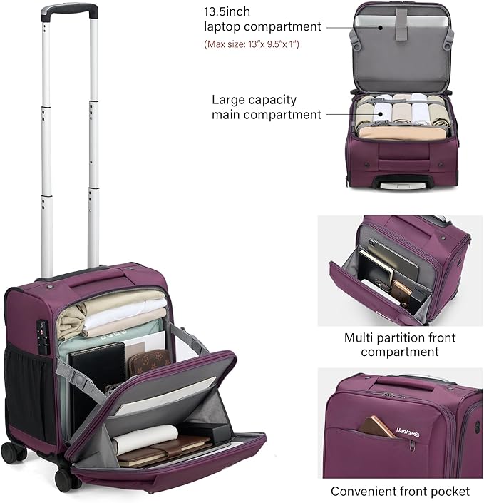 Hanke 16 Inch Underseat Carry On Luggage - Image 6