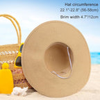 DRESHOW Beach Hats for Women Big Straw Wide Brim Summer Hat Floppy Foldable - Image 4