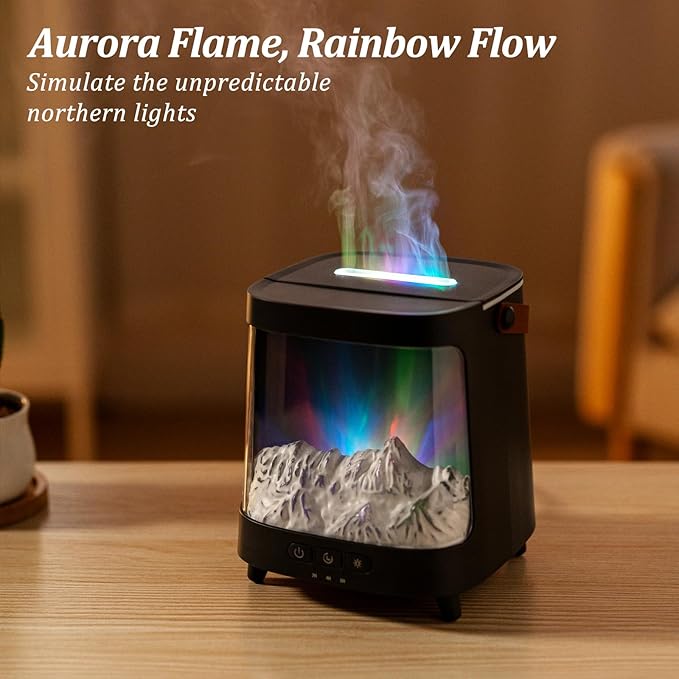 Essential Oil Diffuser for Home, Bedroom Humidifiers, Air Scent Aroma Aromatherapy Ultrasonic Machine Timer Small Mini difusor de Aromas para casa Living Room Office Decor Gifts Fireplace Aurora