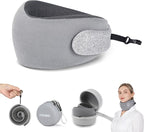 Compact Travel Pillow with Adjustable Straps & Washable Cover, Portable Neck by AOUBEI