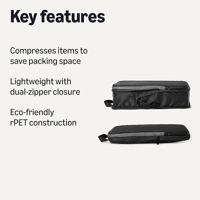Amazon Essentials Ultralight Compression Packing Cubes Packing Organizer black - Image 2