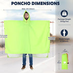 ANYOO Hooded Rain Poncho for Adults Waterproof Lightweight Rain Coat for Men - Image 2