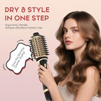 Hair Dryer Brush Set, Multifunctional Hot Air Brush for Salon Blowouts, Negative Ion Technology & Quick Drying, Shiny and Less Frizz, Black Gold