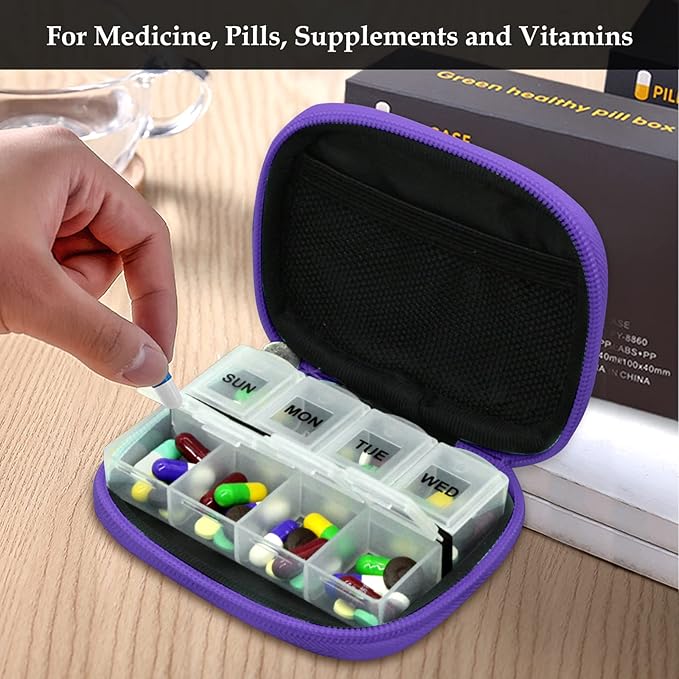 Serfeymi Weekly Travel Pill Organizer Case - Image 5