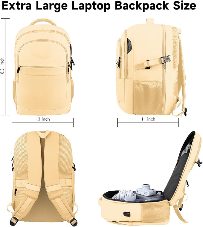 Lapsouno Extra Large Backpack, Laptop Backpack, Carry on Backpack, Sturdy 17 - Image 6