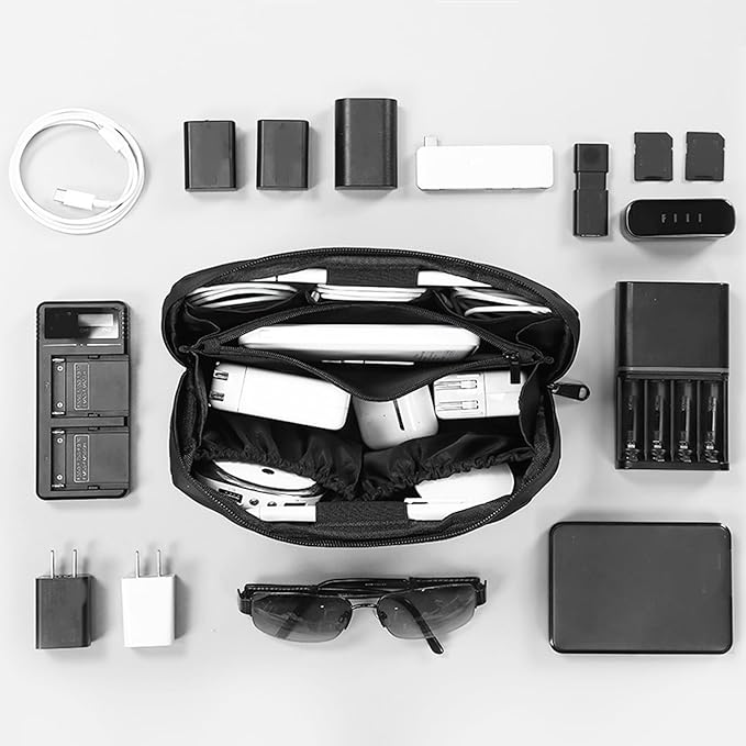 RIGHT AWAY Travel Tech Pouch，Waterproof Cord Case，Electronics Organizer Travel - Image 3