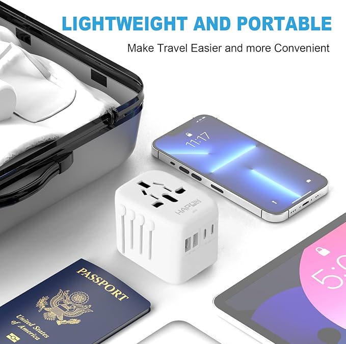 Universal Travel Adapter, PD20W International Power Adapter, 2 USB-C & 2 USB-A - Image 7