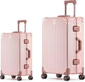 Metal All Aluminum Carry-on Luggage TSA Customs Lock Zipperless Silent Rotary by XZSP+AISU