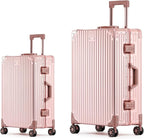 Metal All Aluminum Carry-on Luggage TSA Customs Lock Zipperless Silent Rotary by XZSP+AISU