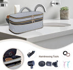 Hair Dryer Travel Carrying Case, Curling Iron Storage Bag, Slim Expandable Handheld Dual-Layer Travel Storage Bag for Dryer/Hair Tool Organizer/Style Organizer