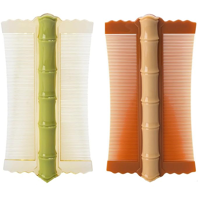 Fine Tooth Comb for Dandruff, 2 Pcs Double-Sided Dandruff Comb Anti-Static Scalp Brush with Handle for Hair Styling Tool Accessories