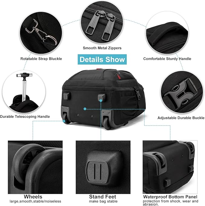 Rolling Backpack, Large Backpack - Image 4