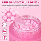 dewyhour Pink Collagen Capsule Face Cream, Lightweight Face Moisturizer, Smoothing & Firming, Brightening Glow, Improves Appearance of Uneven Tone, Korean Skincare, For Dry Skin