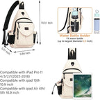 MOSISO Sling Backpack, Canvas Crossbody Hiking Daypack Bag - Image 2