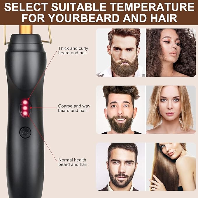 Electric Ceramic Hair Straightener and Curling Iron - Heat Pressing Flat Iron Curlers, Portable Anti-Scald Design for Wigs, Beards, and Travel Use