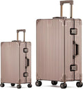 Metal All Aluminum Carry-on Luggage TSA Customs Lock Zipperless Silent Rotary by XZSP+AISU