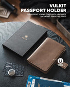VULKIT Passport Holder with Airtag Holder RFID Blocking Passport Wallet Travel - Image 6