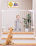 Cumbor 29.2–43" Baby Gate for Stairs, Wall-Mounted, Expandable No Bottom Bar by Cumbor