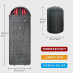 Polycotton Sleeping Bag for Adult&Kids, Cold&Warm Weather Large - Image 6