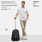 Boavan Rolling Backpack, 17 inch Water Resistant Wheeled Backpack, Carry on - Image 4