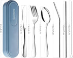 Portable Utensils Set with Case, Lunch Box Includ Fork Spoon Knife, Dishwasher - Image 2