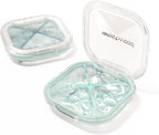 1 Pack Small Green Pill Organizer, 4 Compartments, Compact Stylish Cute Travel by HyJeryty