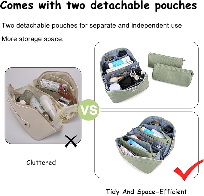 Travel Makeup Bag Organizer Cosmetic Bag: 3 Pcs Set Make up Bags - Image 6