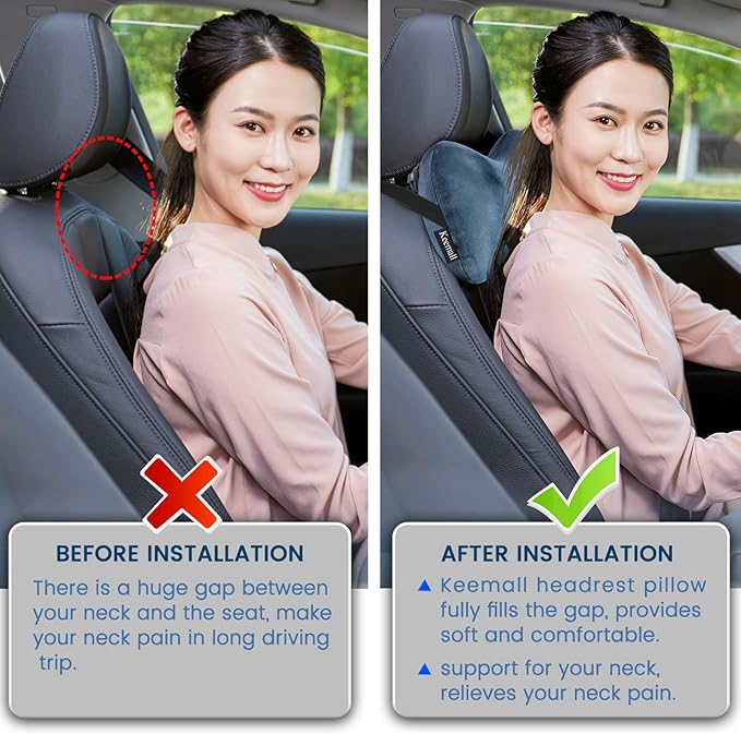 Inflatable Car Neck Pillow Driving, Blow Up Car Headrest Pillow - Image 4