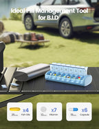 Vaydeer 7 Day Weekly Pill Organizer 2 Times a Day, Metal Am Pm Travel Pill Case - Image 5