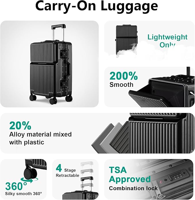 Hard Shell Luggage 24 Inch Travel Luggage, Carry-On Luggage Spinner TSA - Image 5
