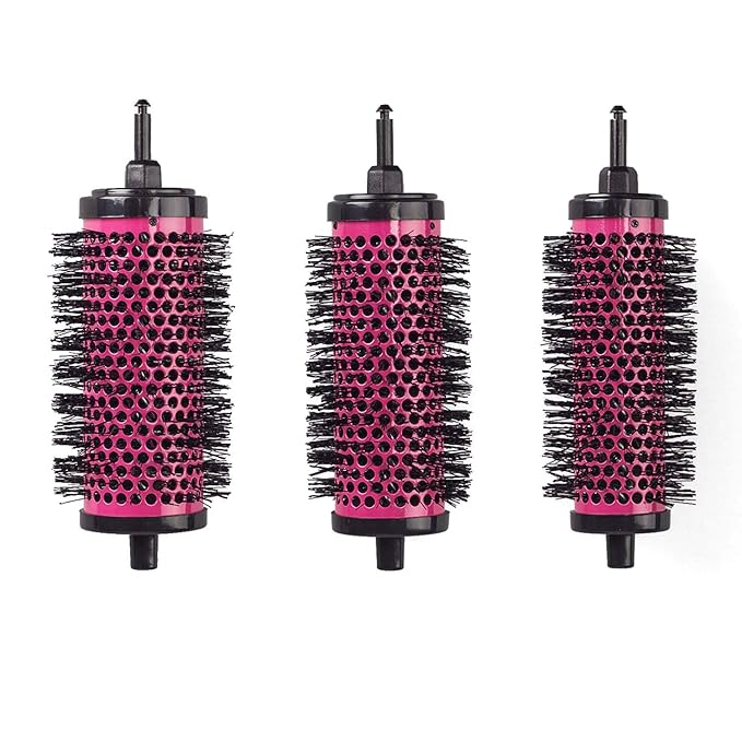 LIGICKY Blowout Brush Set with Detachable Barrels Round Brushes Hair Styling Tool, 1 Handle 6 Barrels, Small Medium Large Pink