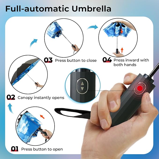 LLanxiry Compact Travel Umbrella, Mini Windproof Umbrellas - Image 5