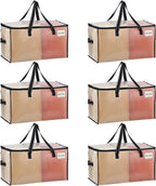VENO 6 Pack Moving Bags, Comforter and Blanket Storage Bags by Veno