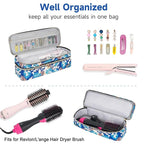 Double-Layer Travel Carrying Case Bag Comapatible with Revlon One-Step Hair Dryer Brush/Volumizer/Styler/Hot Tools/Shark FlexStyle/Dyson Airwrap Styler and Attachment,Colorful(Bag Only)