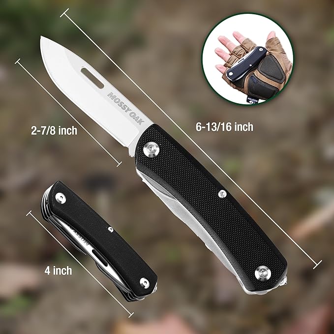 MOSSY OAK Multitool Pocket Knife, 10-in-1 Folding Pocket Knife Multitool - Image 3