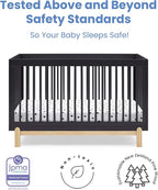 Delta Children Poppy 4-in-1 Convertible Crib, Midnight Grey/Natural - Image 4