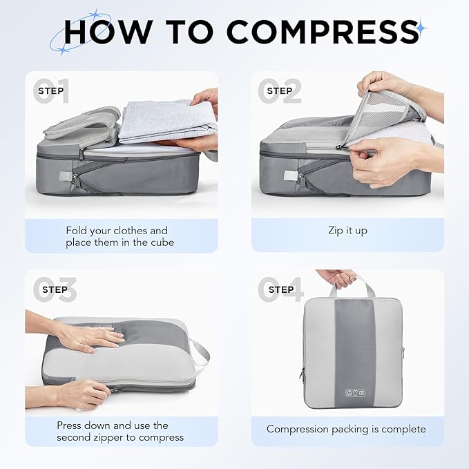 10 Set Compression Packing Cubes - Image 3