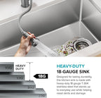 KRAUS Fairlane 33-inch Undermount Single Bowl 18-Gauge Stainless Steel Kitchen - Image 7